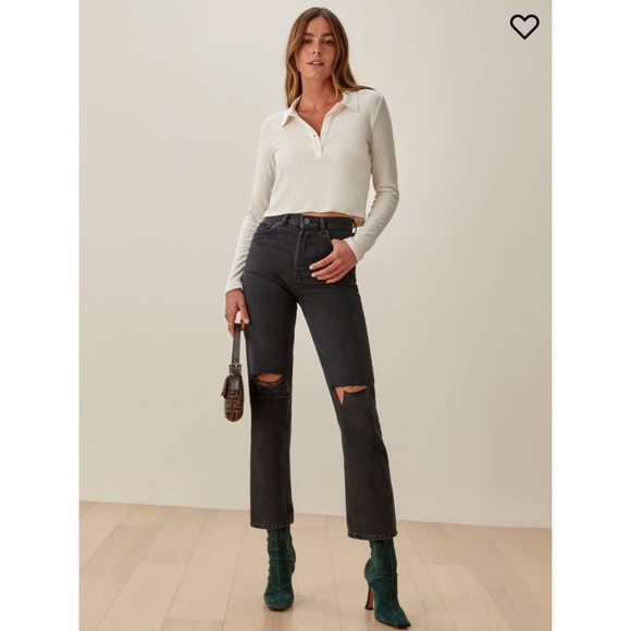 Reformation Cynthia High Rise Straight Jeans - Picture 1 of 7